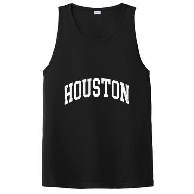 Houston Texas Vintage Distressed Worn Design PosiCharge Competitor Tank