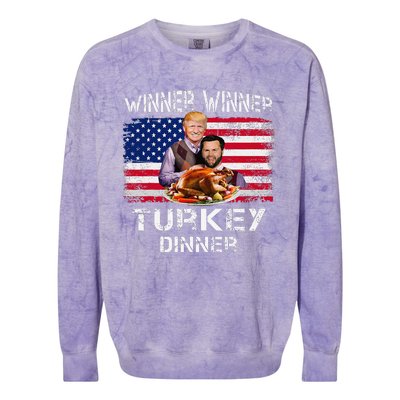 Humor Trump Vance Winner Winner Turkey Dinner Thanksgiving Colorblast Crewneck Sweatshirt