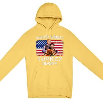 Humor Trump Vance Winner Winner Turkey Dinner Thanksgiving Premium Pullover Hoodie