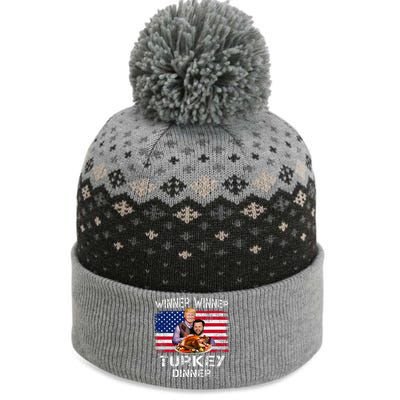 Humor Trump Vance Winner Winner Turkey Dinner Thanksgiving The Baniff Cuffed Pom Beanie