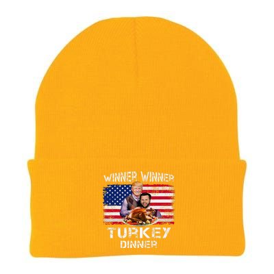 Humor Trump Vance Winner Winner Turkey Dinner Thanksgiving Knit Cap Winter Beanie