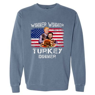 Humor Trump Vance Winner Winner Turkey Dinner Thanksgiving Garment-Dyed Sweatshirt