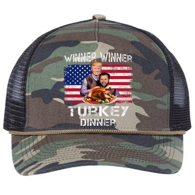 Humor Trump Vance Winner Winner Turkey Dinner Thanksgiving Retro Rope Trucker Hat Cap