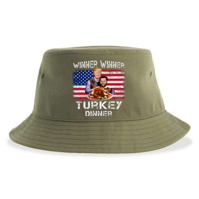 Humor Trump Vance Winner Winner Turkey Dinner Thanksgiving Sustainable Bucket Hat