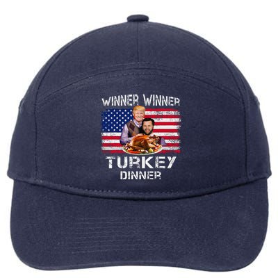 Humor Trump Vance Winner Winner Turkey Dinner Thanksgiving 7-Panel Snapback Hat