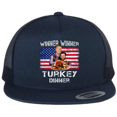 Humor Trump Vance Winner Winner Turkey Dinner Thanksgiving Flat Bill Trucker Hat