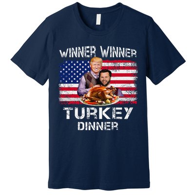 Humor Trump Vance Winner Winner Turkey Dinner Thanksgiving Premium T-Shirt