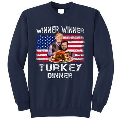 Humor Trump Vance Winner Winner Turkey Dinner Thanksgiving Tall Sweatshirt