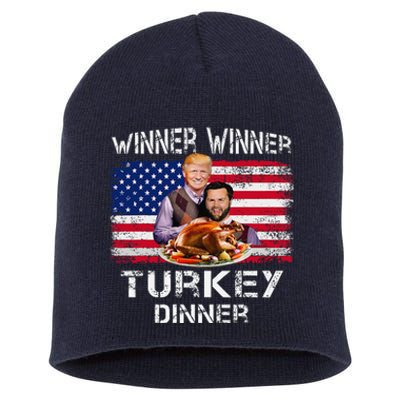 Humor Trump Vance Winner Winner Turkey Dinner Thanksgiving Short Acrylic Beanie