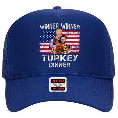 Humor Trump Vance Winner Winner Turkey Dinner Thanksgiving High Crown Mesh Back Trucker Hat