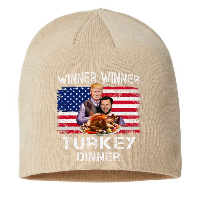 Humor Trump Vance Winner Winner Turkey Dinner Thanksgiving Sustainable Beanie