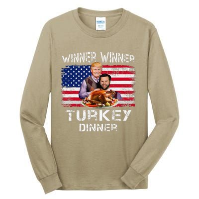 Humor Trump Vance Winner Winner Turkey Dinner Thanksgiving Tall Long Sleeve T-Shirt