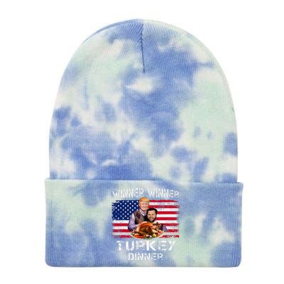 Humor Trump Vance Winner Winner Turkey Dinner Thanksgiving Tie Dye 12in Knit Beanie