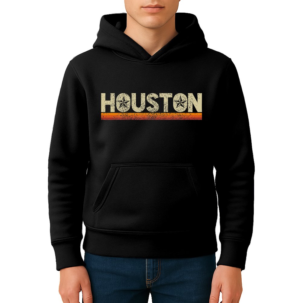 Houston Texas Vintage Retro Stars Souvenir Kids Hoodie
