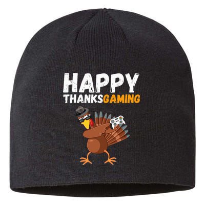 Happy Thanksgiving Video Game Dabbing Turkey Pilgrim Sustainable Beanie