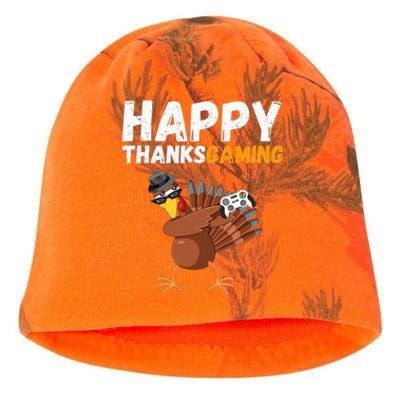 Happy Thanksgiving Video Game Dabbing Turkey Pilgrim Kati - Camo Knit Beanie