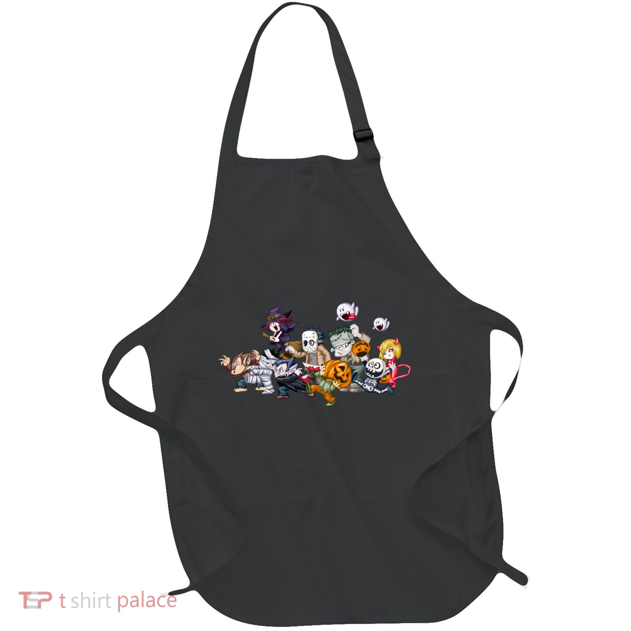 Halloween Team Villains Monster Crew Full-Length Apron With Pockets