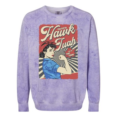 Hawk Tuah Viral Spit On That Thing Colorblast Crewneck Sweatshirt