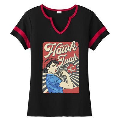 Hawk Tuah Viral Spit On That Thing Ladies Halftime Notch Neck Tee