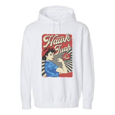 Hawk Tuah Viral Spit On That Thing Garment-Dyed Fleece Hoodie