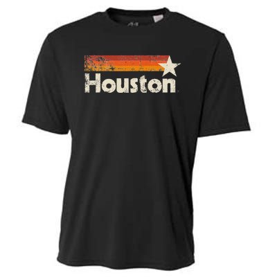 Houston Texas Vintage Houston Stripes Strong Old 70s 80s 90s Cooling Performance Crew T-Shirt