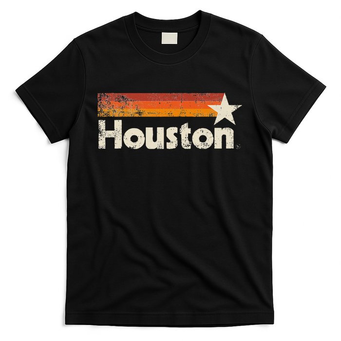 Houston Texas Vintage Houston Stripes Strong Old 70s 80s 90s T-Shirt