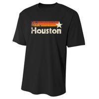 Houston Texas Vintage Houston Stripes Strong Old 70s 80s 90s Performance Sprint T-Shirt