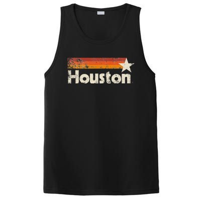 Houston Texas Vintage Houston Stripes Strong Old 70s 80s 90s PosiCharge Competitor Tank