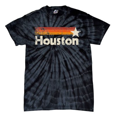 Houston Texas Vintage Houston Stripes Strong Old 70s 80s 90s Tie-Dye T-Shirt