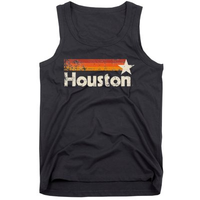 Houston Texas Vintage Houston Stripes Strong Old 70s 80s 90s Tank Top