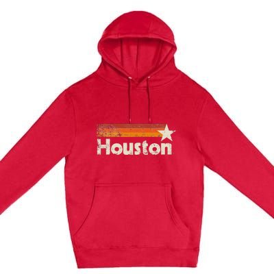 Houston Texas Vintage Houston Stripes Strong Old 70s 80s 90s Premium Pullover Hoodie