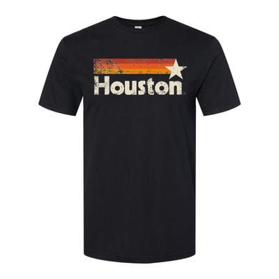 Houston Texas Vintage Houston Stripes Strong Old 70s 80s 90s Softstyle CVC T-Shirt