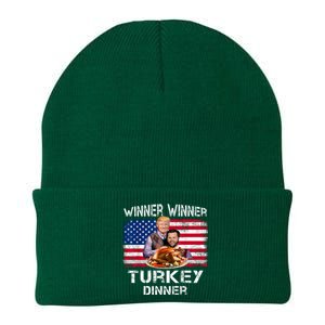 Humor Trump Vance Winner Winner Turkey Dinner Thanksgiving Knit Cap Winter Beanie