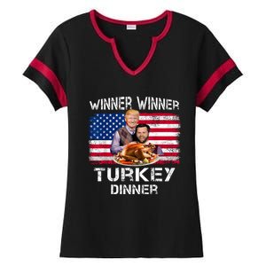 Humor Trump Vance Winner Winner Turkey Dinner Thanksgiving Ladies Halftime Notch Neck Tee