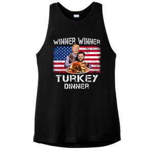 Humor Trump Vance Winner Winner Turkey Dinner Thanksgiving Ladies PosiCharge Tri-Blend Wicking Tank