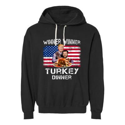 Humor Trump Vance Winner Winner Turkey Dinner Thanksgiving Garment-Dyed Fleece Hoodie