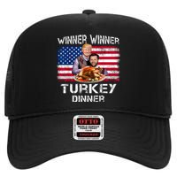 Humor Trump Vance Winner Winner Turkey Dinner Thanksgiving High Crown Mesh Back Trucker Hat