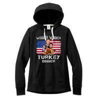 Humor Trump Vance Winner Winner Turkey Dinner Thanksgiving Women's Fleece Hoodie