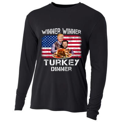 Humor Trump Vance Winner Winner Turkey Dinner Thanksgiving Cooling Performance Long Sleeve Crew