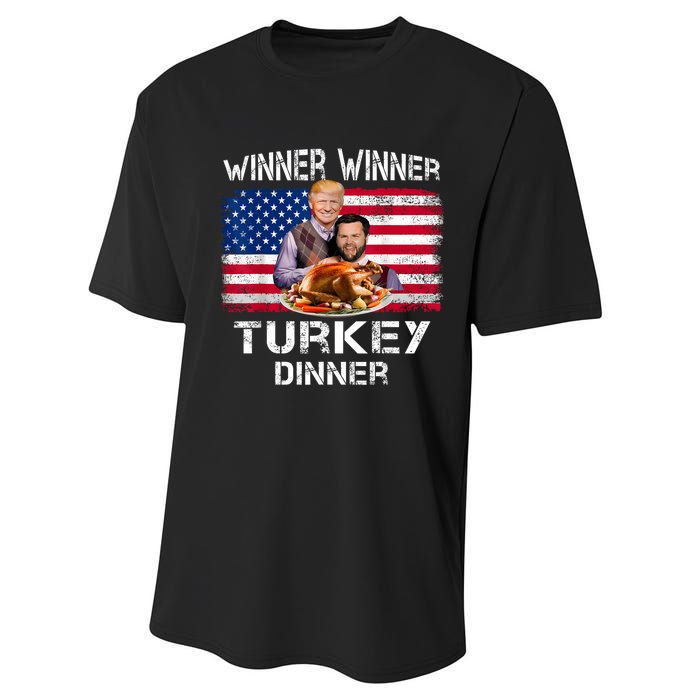 Humor Trump Vance Winner Winner Turkey Dinner Thanksgiving Performance Sprint T-Shirt