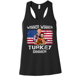 Humor Trump Vance Winner Winner Turkey Dinner Thanksgiving Women's Racerback Tank