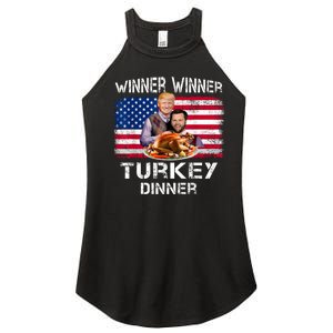 Humor Trump Vance Winner Winner Turkey Dinner Thanksgiving Women's Perfect Tri Rocker Tank