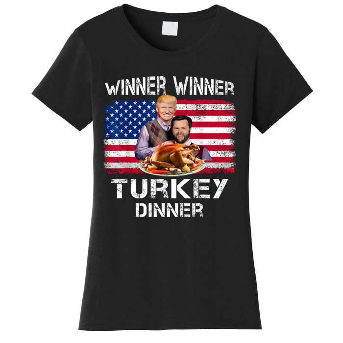 Humor Trump Vance Winner Winner Turkey Dinner Thanksgiving Women's T-Shirt