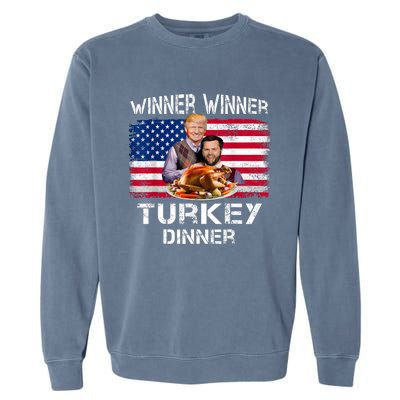 Humor Trump Vance Winner Winner Turkey Dinner Thanksgiving Garment-Dyed Sweatshirt