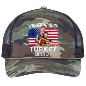 Humor Trump Vance Winner Winner Turkey Dinner Thanksgiving Retro Rope Trucker Hat Cap