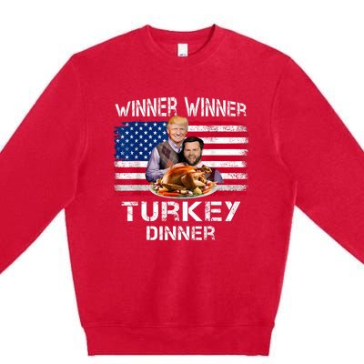 Humor Trump Vance Winner Winner Turkey Dinner Thanksgiving Premium Crewneck Sweatshirt