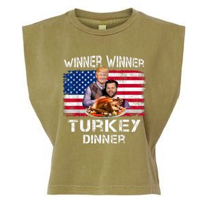 Humor Trump Vance Winner Winner Turkey Dinner Thanksgiving Garment-Dyed Women's Muscle Tee