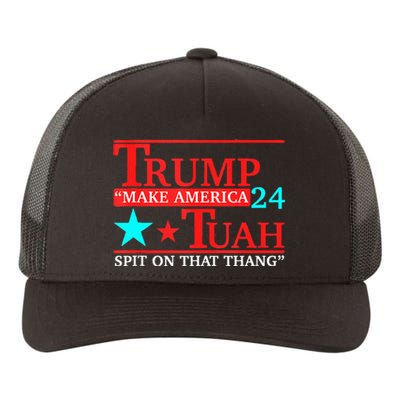 Hawk Tuah Viral Humor Meme Video Girl 24 Trump Tua Yupoong Adult 5-Panel Trucker Hat