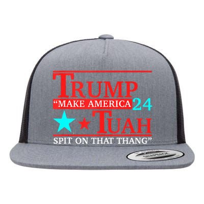 Hawk Tuah Viral Humor Meme Video Girl 24 Trump Tua Flat Bill Trucker Hat