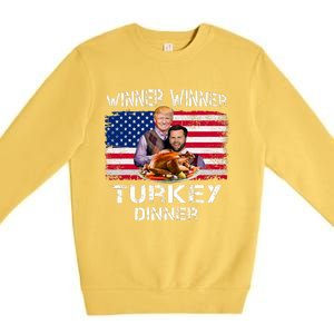 Humor Trump Vance Winner Winner Turkey Dinner Thanksgiving Premium Crewneck Sweatshirt